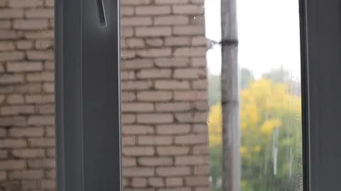 Rain, the view from the window Stock Footage 96233932