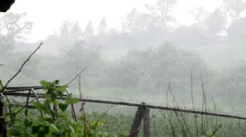 Rain in the village2 Stock Footage 11252777