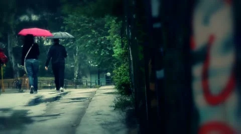 Rain walk. Stock Footage 18186101