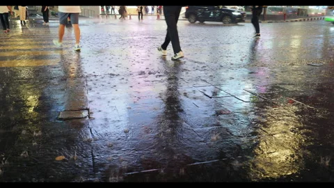 Rain Walking 3 Stock Footage 303416444