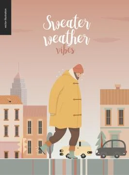 Rain - walking man Stock Illustration