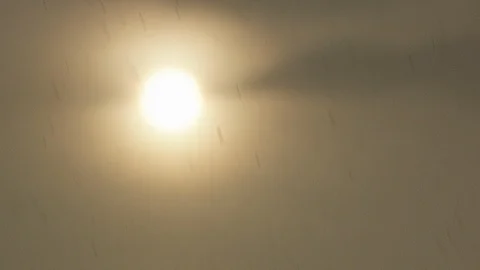 Rain on a warm sunny spring day at sunset Stock Footage 88705229