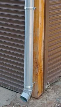 Rain Water Draining Gutter Downpipe Stock Photos
