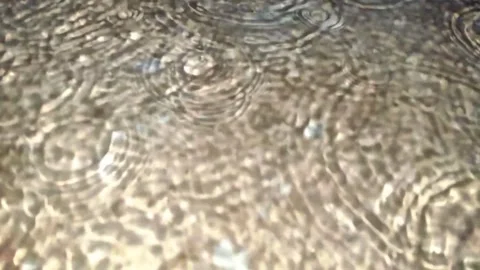 Rain water dropping on floor . Water splashing looks detail. Vidéo 309662086