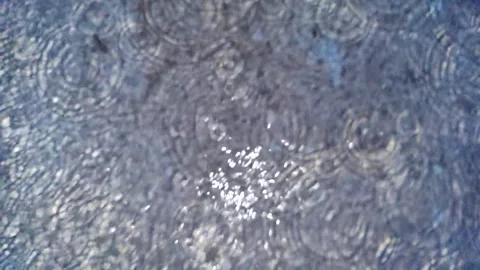 Rain water dropping on floor . Water splashing looks detail. Stock Footage 309662141