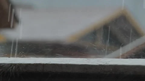 Rain water drops falling Stock Footage 233382010