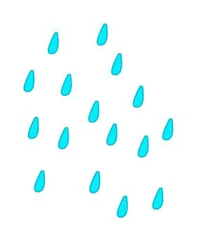 Rain, water drops - vector color illustration. Rain is a weather phenomenon. Stock Illustration