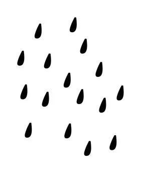 Rain, water drops - vector silhouette illustration. Illustrazione stock
