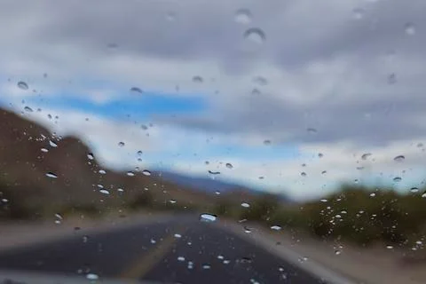 Rain water drops while driving Fotos de archivo