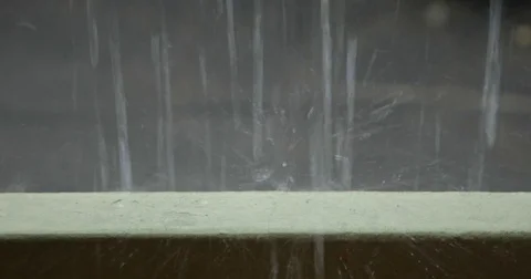 Rain water falling on the ledge in Hyderabad,India Stock Footage 80478117