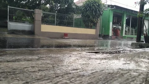 Rain water flow Stock Footage 217428332