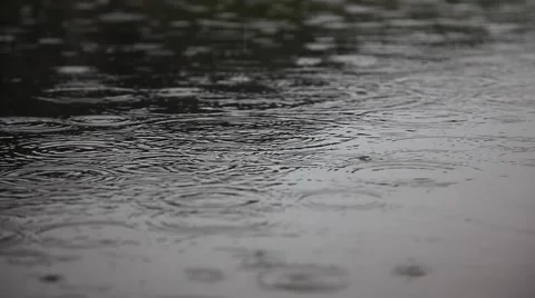 Rain on water Stock Footage 43450892