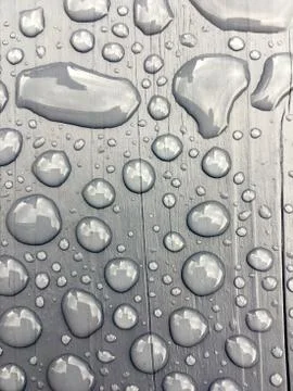 Rain water on grey background Stock-Fotos