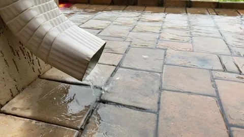 Rain water from Gutter Stock Footage 169391055
