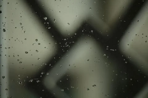 Rain water has fallen on the window glass Stock Photos
