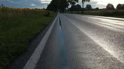 Rain water road Stock Footage 11496649