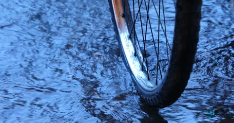 Rain water running on road Stock Footage 288135479