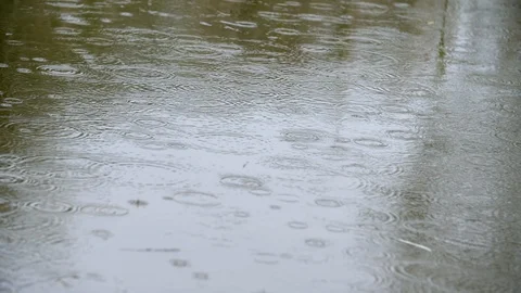 Rain on Water in Slo-Mo Stock Footage 125219528