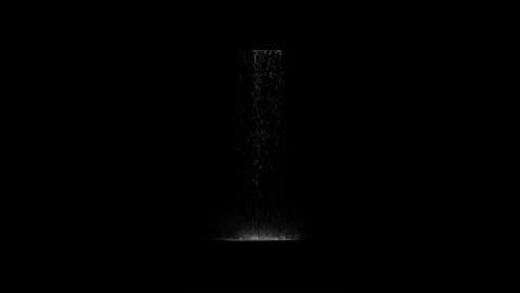 Rain Water Stream Pouring Down Splash Overlay Black Background Loop Stock Footage 340298255