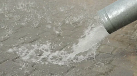 Rain water from the trough Stock Footage 39343475
