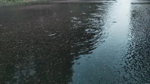 Rain weather with puddles Video stock 161152341