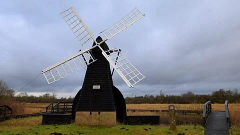Rain at Wicken Fell Windmill, Stock Footage 321469933