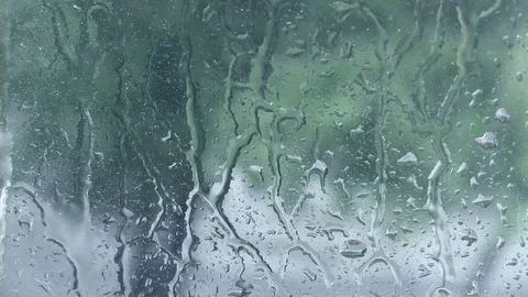 Rain on the window with blue tones Stock Footage 90452778