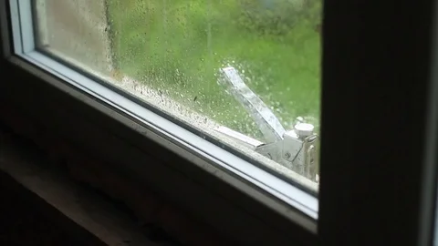 Rain in the window Stock Footage 80209826