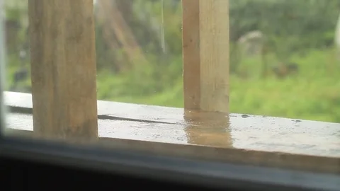 Rain in the window Video stock 80210329