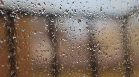 Rain on the Window Glass Stock Footage 43216729