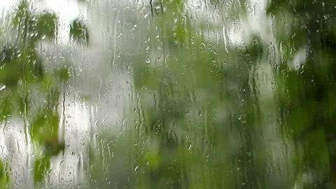 Rain On the Window Glass Stock Footage 234784681