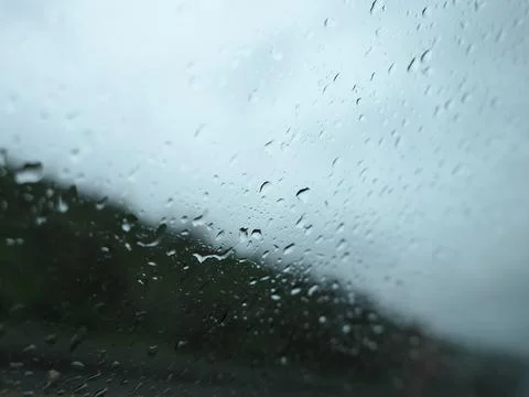 Rain on window glass Stock Photos