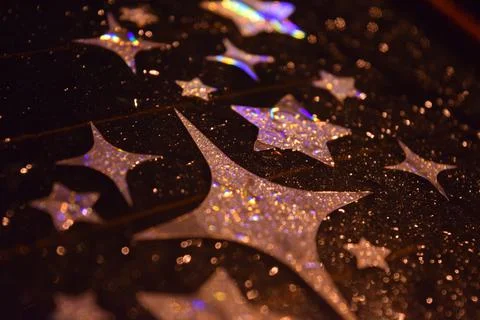 Rain on Window with Glitter Stock Photos