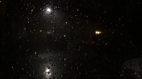 Rain on window night Video stock 105667710