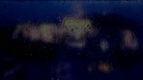 Rain on the window at night  Stock Footage 168901003