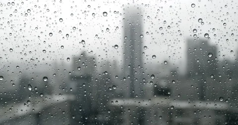 Rain on Window, NYC Stock Footage 137865864