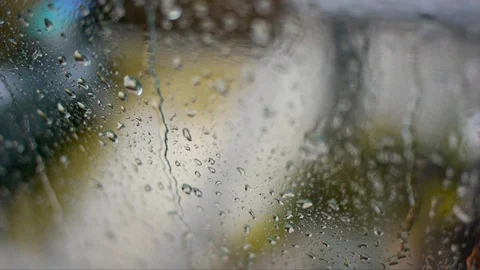 Rain On Window Pane During Heavy Rain Stock Footage 91864635