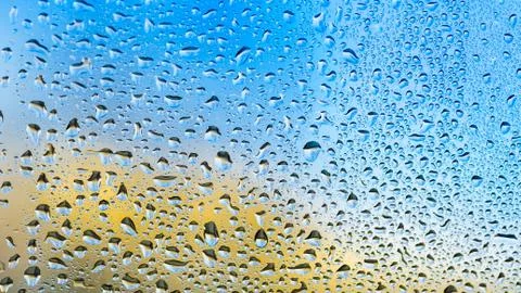 Rain, Window, Sun, Bubles, Sunlight Stock Photos