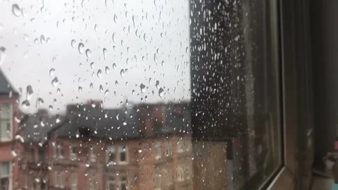 Rain on window timelapse in the West End of Glasgow Stock Footage 133669136
