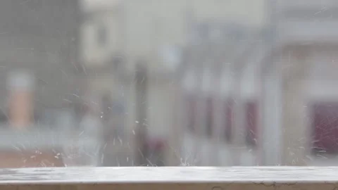 Rain on the windowsill Video stock 135144437