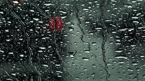 Rain on windscreen of car Stock Footage 118580594