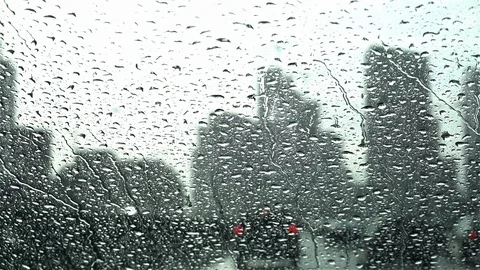Rain on windscreen of car Stock Footage 118580599