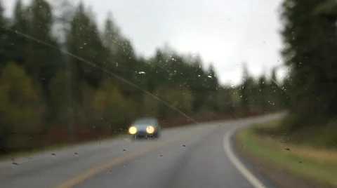 Rain on windshield Stock Footage 754981