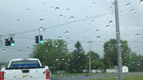 Rain on windshield Stock Footage 27521088