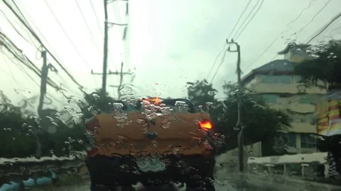Rain on the windshield Stock Footage 84708749