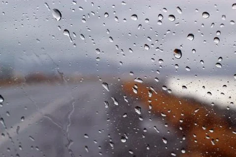 Rain on the windshield Stock Photos