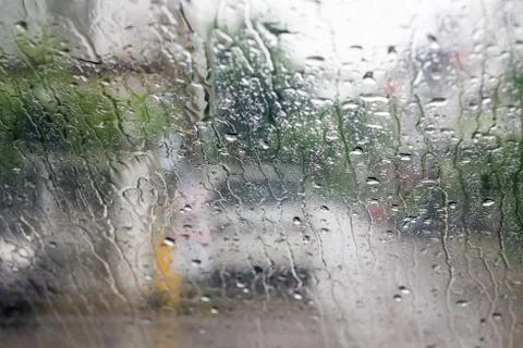 Rain on the windshield. Stock Photos