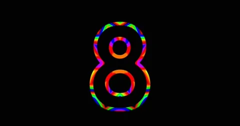 Rainbow 10 to 1 Countdown Numbers Ranking Colorful Game Timer Rank Stock Footage 154566158