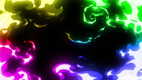 Rainbow 2D fire fractal loop animation Stock Footage 146072824