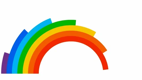 Rainbow 3 white Stock Footage 156936246